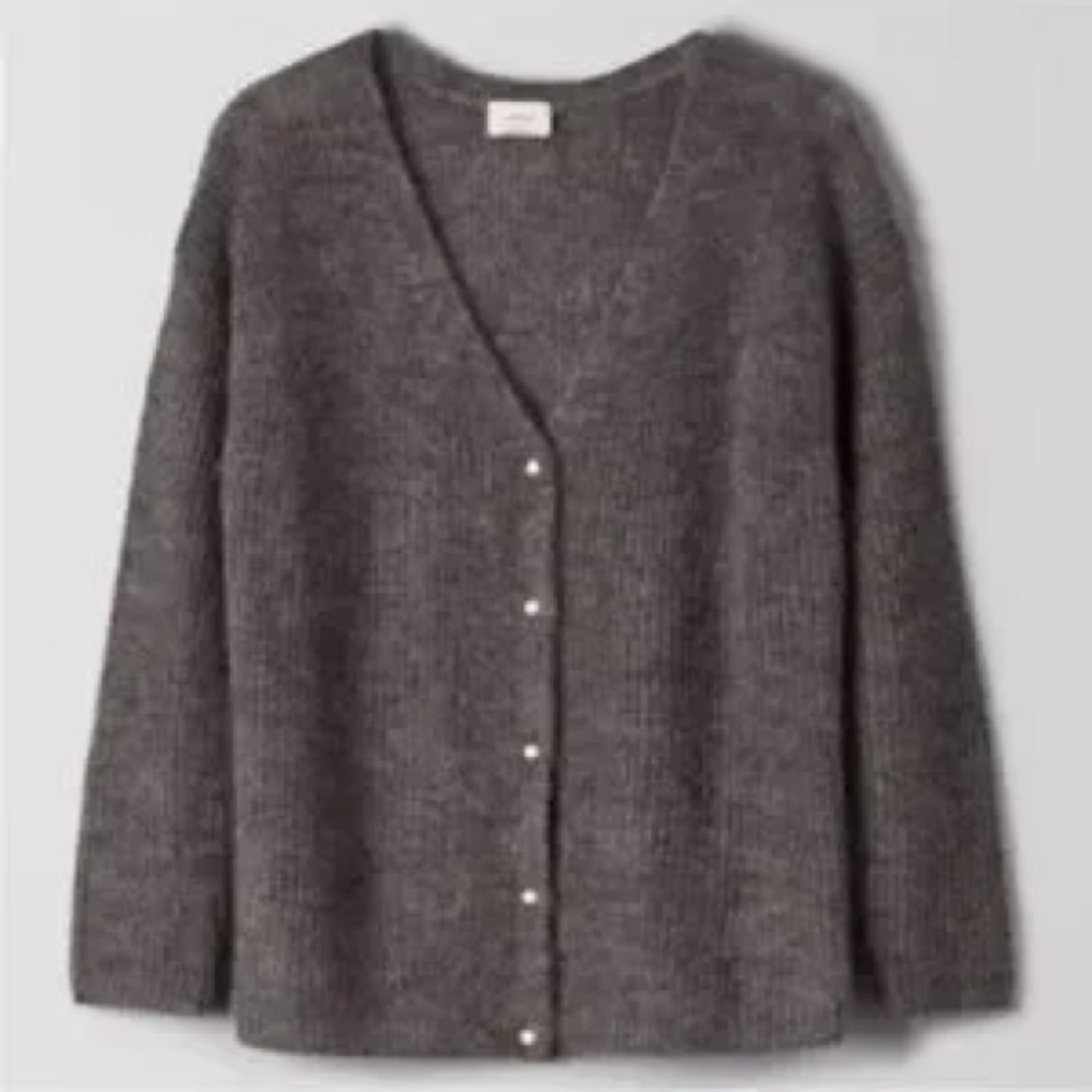 Wilfred Gray Front to Back Button-Up Sweater